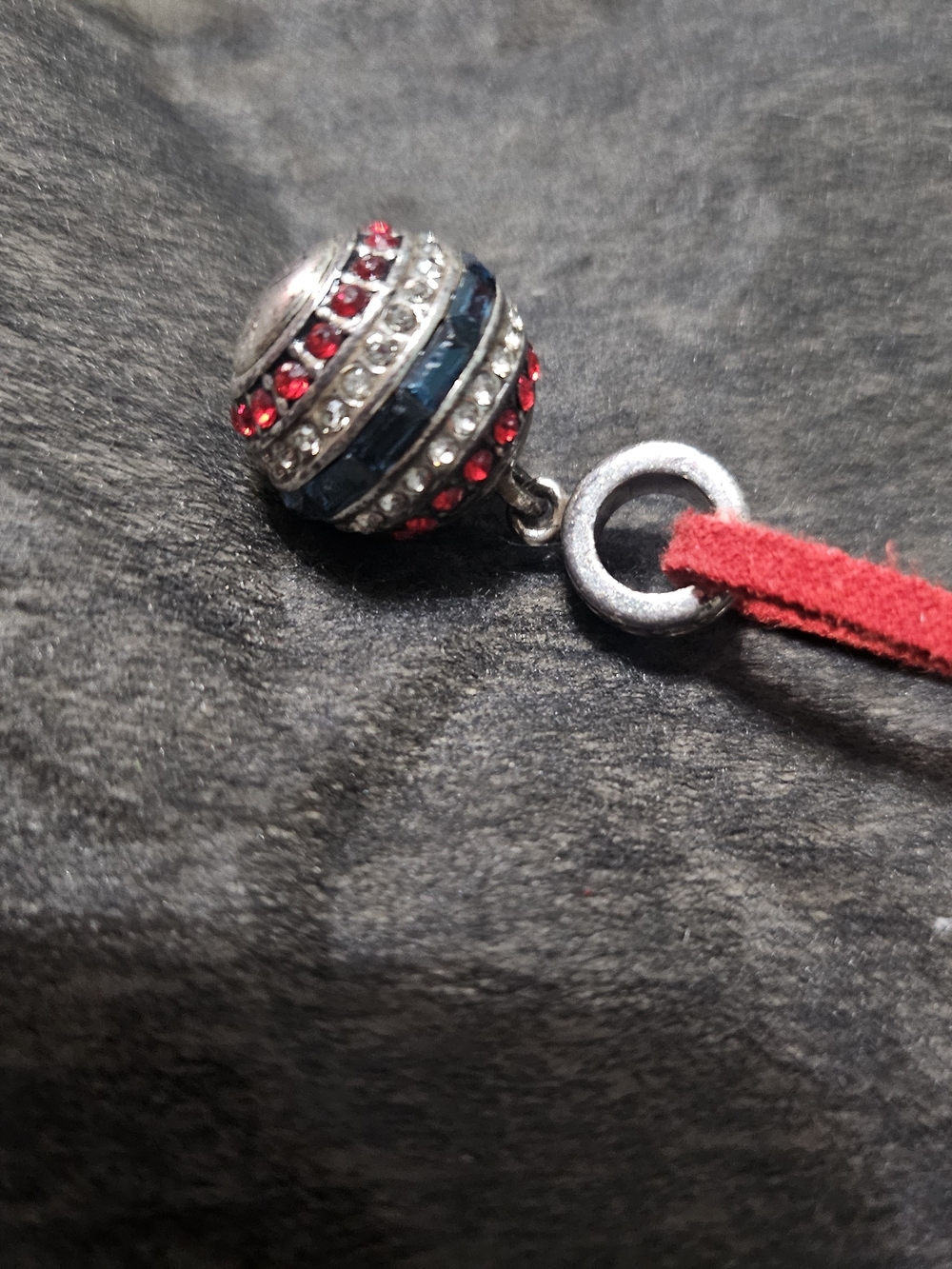 Brighton Red and Blue Crystal Round Charm Pendant